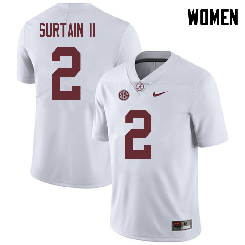 Women #2 Patrick Surtain II Alabama Crimson Tide College Football Jerseys Sale-White